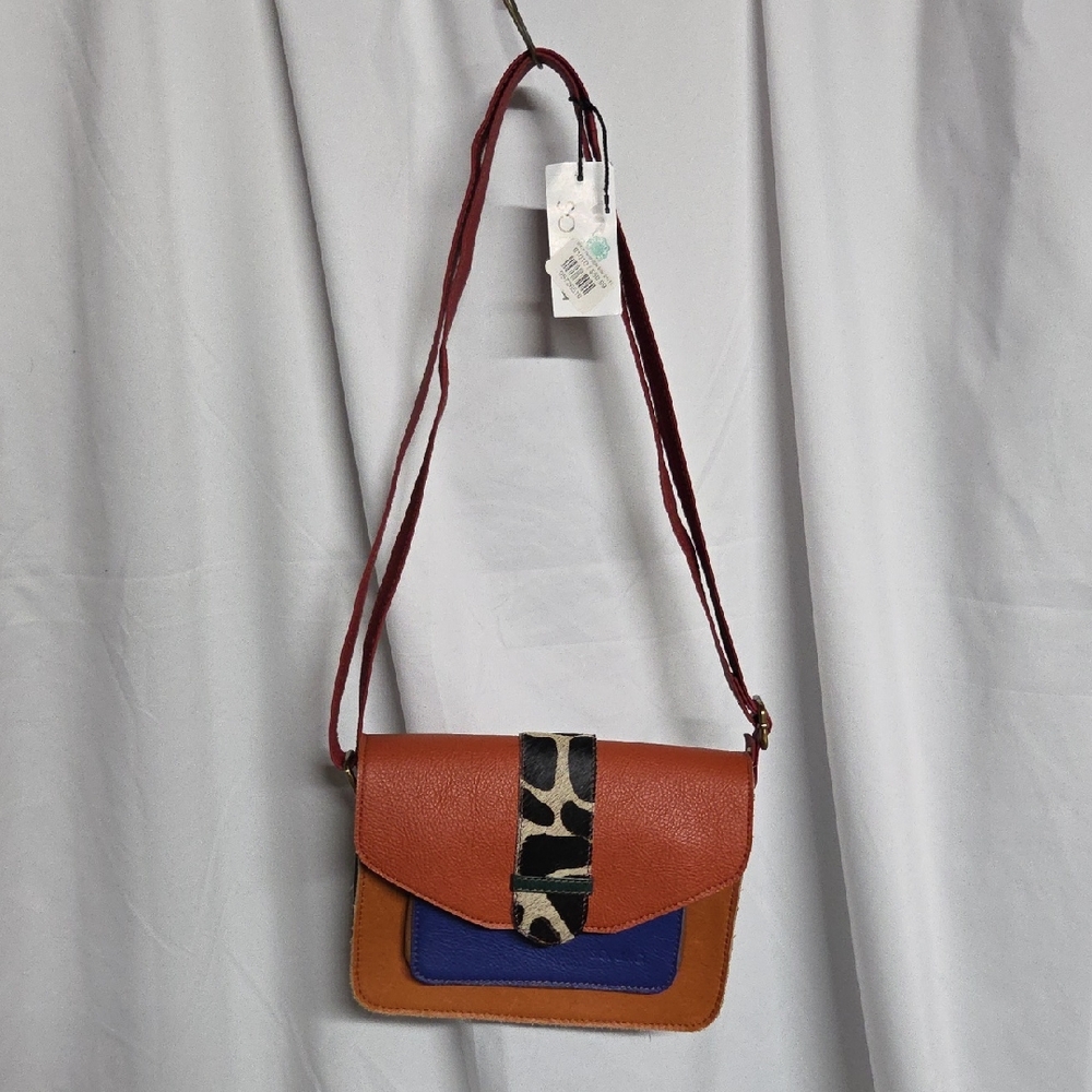 NWT Grace Loop SARUKA BAG, 81010, Orange and Blue Crossbody with Animal Print